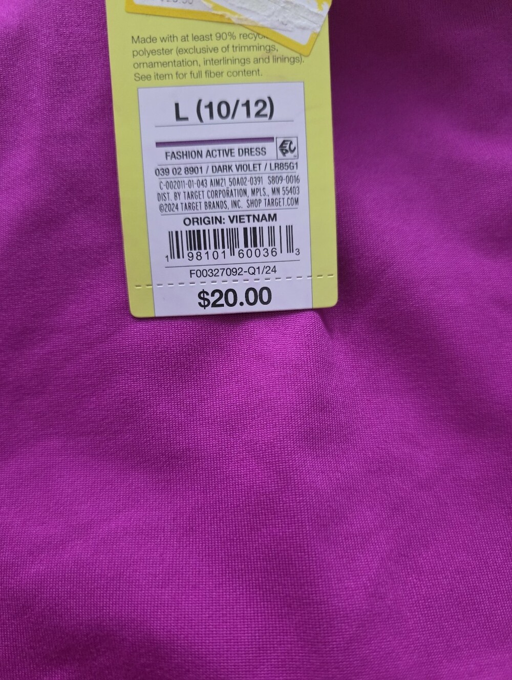 Girl's One-Shoulder Pink Tank Dress - Picture 2 of 6